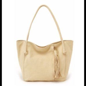Hobo International Brand Leather Bag in Cream Buff with Tassel BNWT